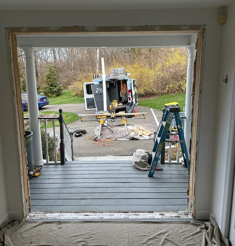Door pan installed by Window Solutions Plus in Weston,CT